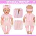 thumbnail image 5 of K.T. FANCY Baby Doll Clothes, 3 Set 18 inch Doll Girl Clothes and Accessories 4 Pcs Include Jumpsuits Skirt Headband (No Dolls), 5 of 9