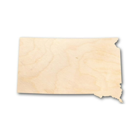 Unfinished Wood South Dakota Shape - State - Craft - up to 46" DIY 12" / 1/8"