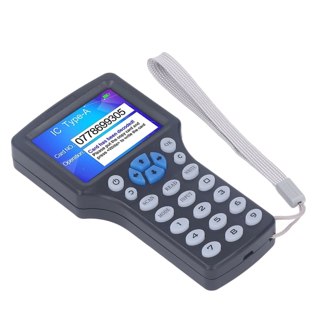 NFC Card Duplicator Copier, Full Color Screen ABS UID Keychain NFC Card Reader Black for Laboratories