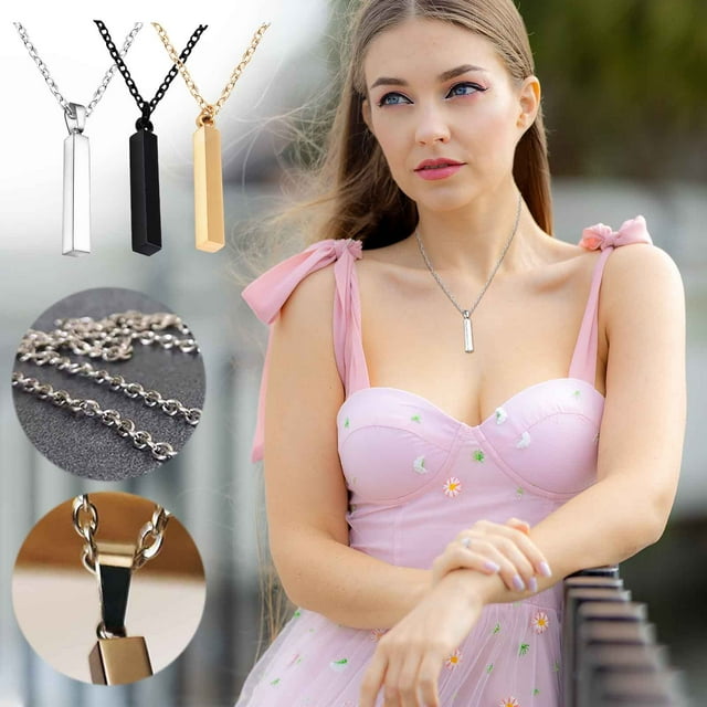 Fiudx Collar con Colgante de Pilar de Los Deseos, Joya de Acero Inoxidable para Aliviar El Estrés, Accesorio de Relajación Unisex, Herramienta de Moda para Controlar La Respiración, Ideal para Yoga,