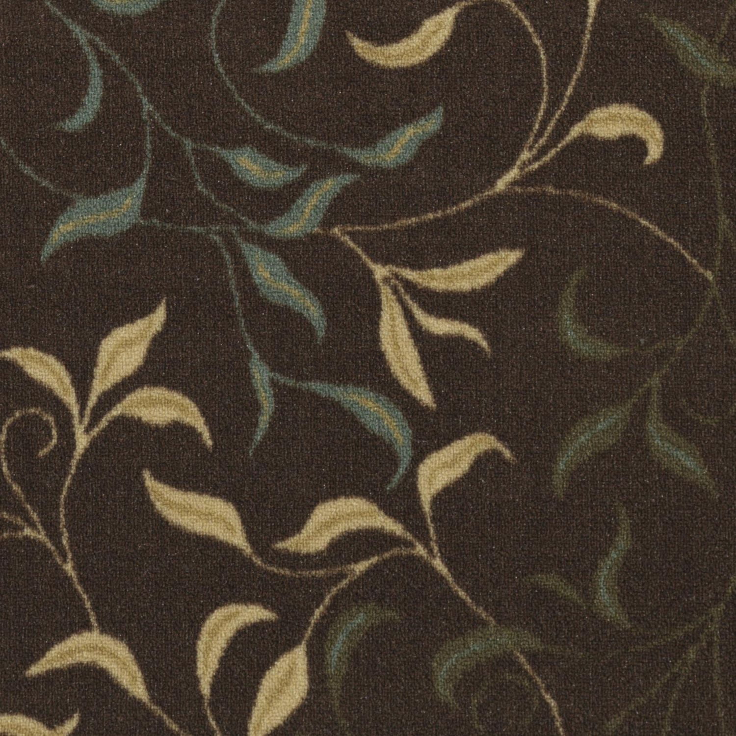 Tapis de couloir contemporain à motif de feuilles et à sous-couche en caoutchouc de la collection Ottohome