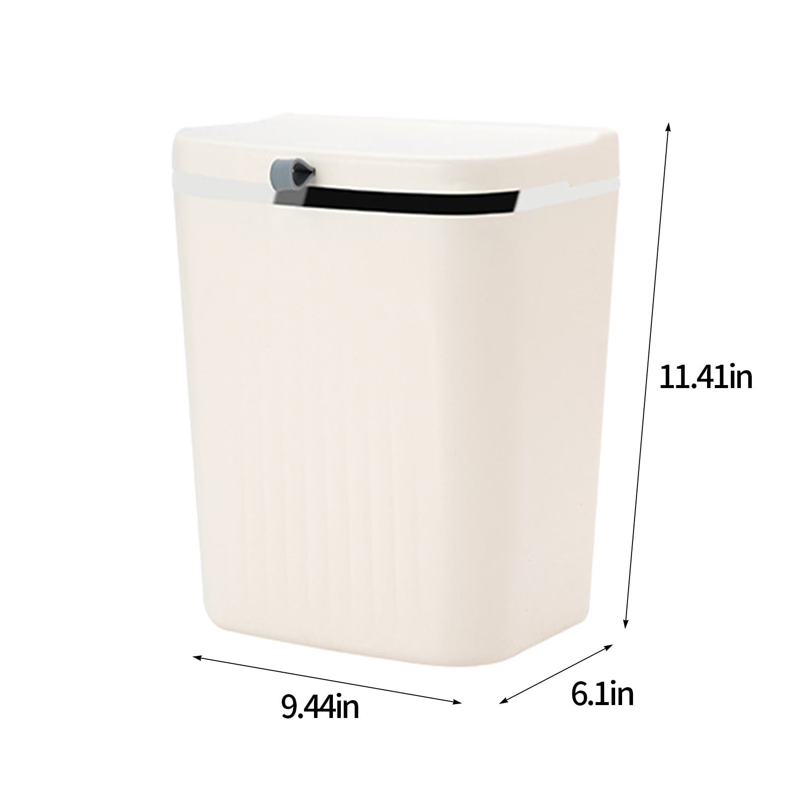 under $5 Fufafayo Plastic Trash Can with Press Top Lid for Bathroom White Narrow Dog Proof Garbage Can,Toilet Waste Basket and Covered Wastebasket for Room Bedroom Kitchen,Office and Dorm