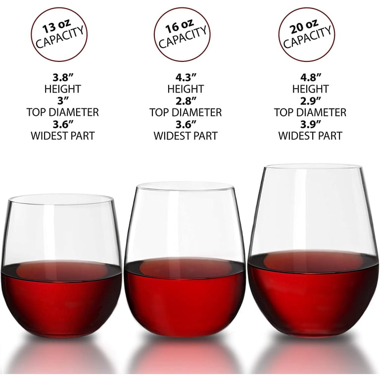Bravario Unbreakable Plastic Wine Glasses, 16 oz BPA-Free Stemless Tritan  Tumbler, Set of 2 - Walmart.com