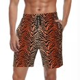 thumbnail image 1 of Tiger Stripes Gym Shorts Summer Two T Print Stylish Beach Shorts Man Running Surf Quick Dry Pattern Swimming Trunks, 1 of 5