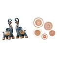 thumbnail image 1 of Figura de elefante,Figuras de elefantes,estatuas,adornos de animales,Manualidades de pared,Decoración para colgar en la pared,hecha a mano,de ratán tejido.,Juego de decoración de pared, 1 of 8