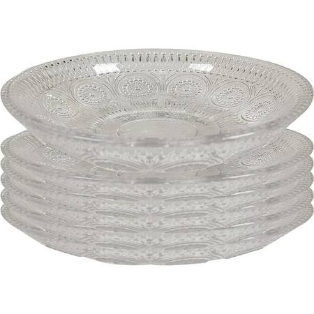 

A&B Home 7 Clear Glass Salad Plates Snack Plate Set of 6