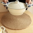 thumbnail image 5 of Visland Table Placemats Natural Straw Insulation Pad Round Handmade Kitchen Accessories Decoration Coaster, 5 of 8