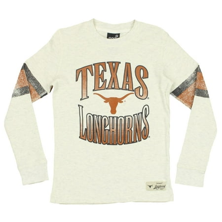 Texas Longhorns Ncaa College Tailgate - NCAA Youth Texas Longhorns Long Sleeve Henley Shirt, Cream