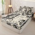 thumbnail image 2 of Manfei Halloween Vintage Skull Zipper Full Size Comforter Sets with Fitted Sheet and 2 Pillowcases, Retro Gothic Butterfly Flower Zipper Bedding Set, Cream Black White,Grey Reversible,4pcs, 2 of 6