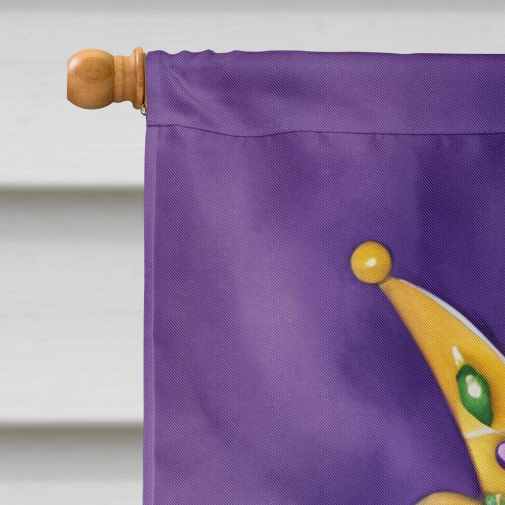 English Bulldog King of Mardi Gras House Flag 28 in x 40 in