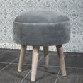thumbnail image 1 of Hillsdale Furniture Mid-Mod Rounded Velvet Vanity Stool, Gray, 1 of 7