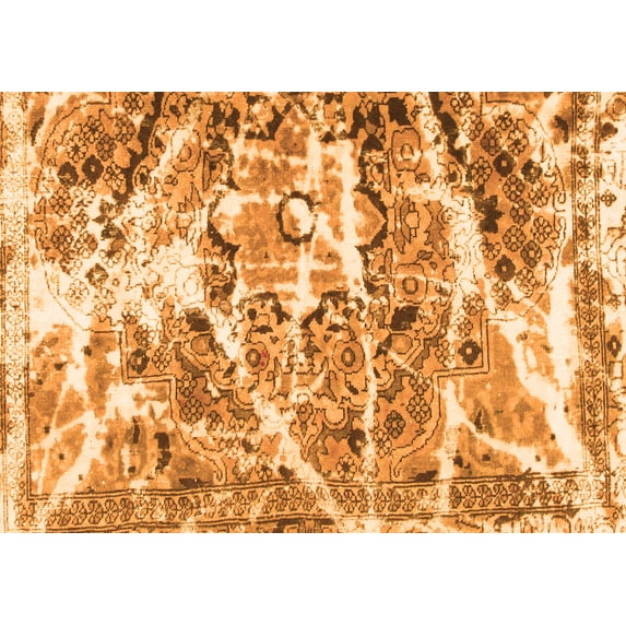 Ahgly Company Indoor Rectangle Abstract Orange Modern Area Rugs, 7' x 10'