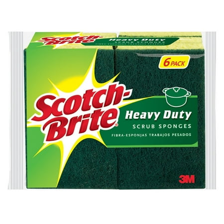 Scotch-Brite Heavy Duty Scrub Sponges Value Pack, 6 Sponge per Pack