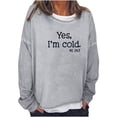 thumbnail image 1 of Sudadera de gran tamaño con estampado de letras y texto divertido para mujer, cuello redondo, manga larga, suelta, blusa individual Fridja hkj2128, 1 of 5