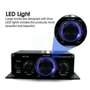 2 Channel Car Stereo Amplifier - 400W Dual Channel High Power Audio Sound Auto Small Speaker Amp with LED Light and Remote Control, Support SD/USB/MP3/FM/Radio