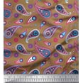 thumbnail image 1 of Soimoi Polyester Crepe Fabric Artistic Paisley Decor Fabric Printed Yard 42 Inch Wide, 1 of 3