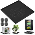 thumbnail image 3 of Mini Fridge Silicone Mat with 4 Base Raisers 19.2"x19.2"x0.6" Mini Fridge Drip Tray Leak-Resistant Under Refrigerator Mat, 3 of 10