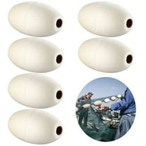 6Pcs Rope Float Marine, 0.7” Hole Deep Water Float, 3.5” x 5.5” Oval Water Float, Water Ski Rope Floats, Anchor Lines, Fishing Marker Buoys for Boats Pools