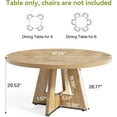 thumbnail image 3 of LITTLE TREE Round Dining Table for 4-6 People, 47 Inches Dining Room Table with Wooden Pedestal Base, Circle Kitchen Tables for Dining Room, Kitchen, Living Room, Oak, 3 of 16
