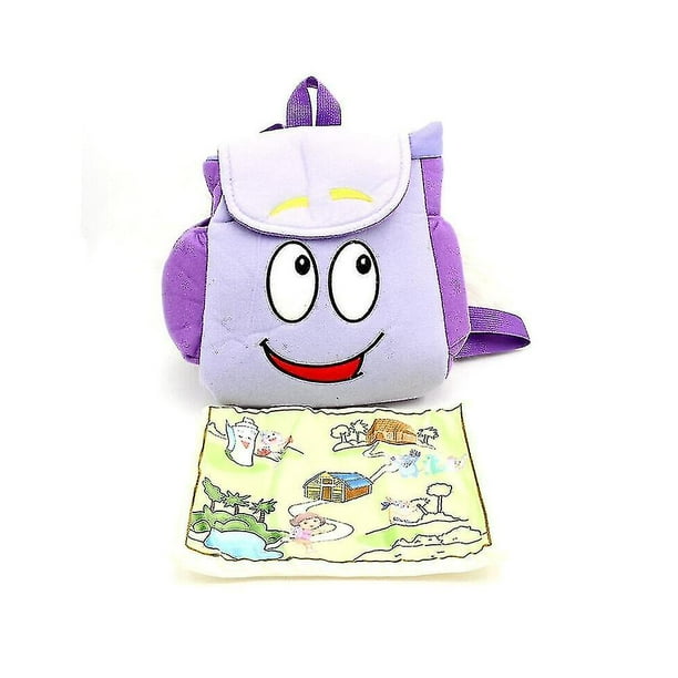 Tai Dora The Explorer Purple Plush Backpack With Map Kids Toy School Christmas Gifts