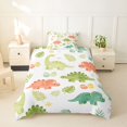 thumbnail image 2 of Homewish Cute Cartoon Dino Twin Duvet Cover,Kawaii Plants Twin Bedding,White,Polkadot Reversible,2pcs,1 Duvet Cover and 1 Pillowcase, 2 of 6