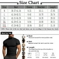 thumbnail image 3 of IYYVV Mens Casual Turtleneck Mock Neck T Shirt Slim Fit Short Sleeve Summer Basic Tops Brown L, 3 of 8