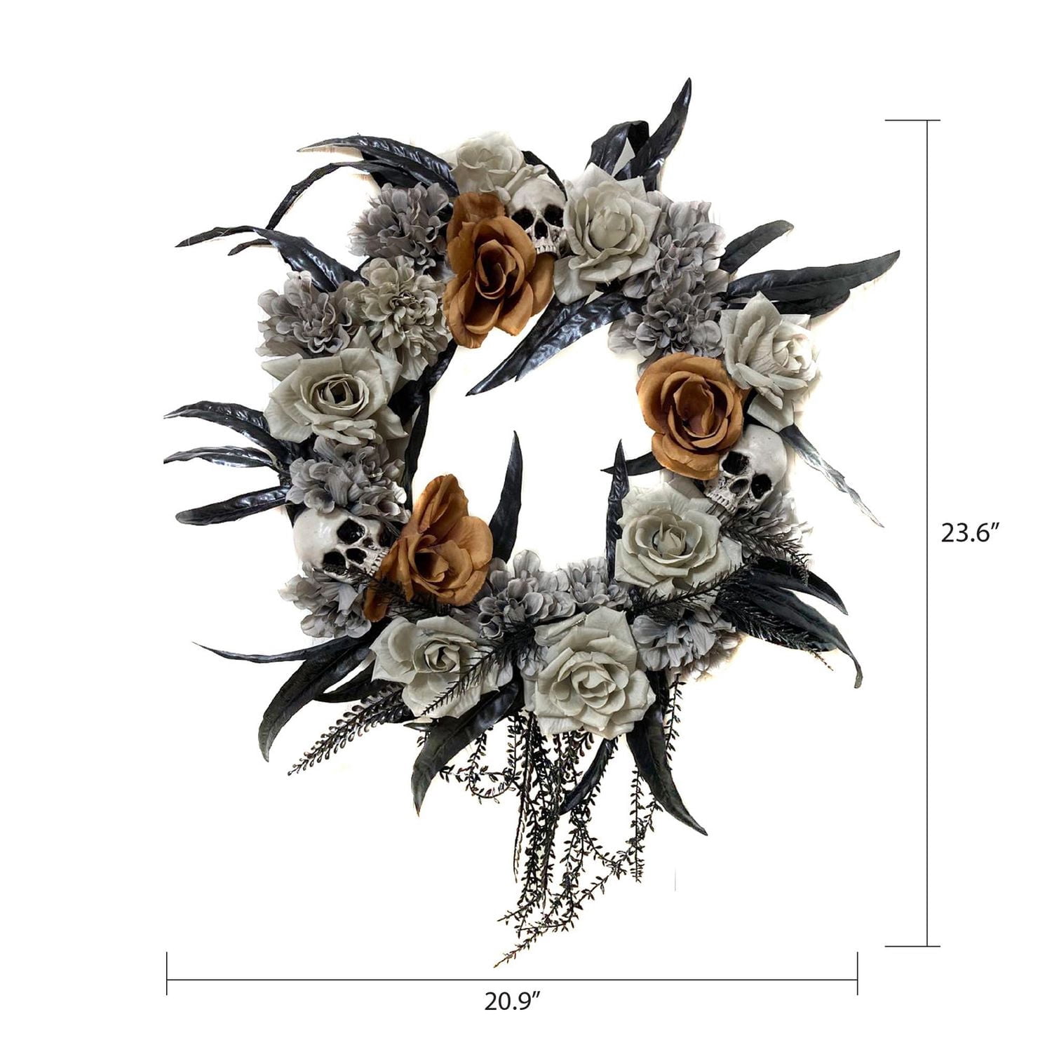 WAY TO CELEBRATE 23.5" SKULL WREATH