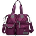 thumbnail image 3 of Bolso de mano de nailon para mujer, bolso de hombro con múltiples bolsillos, impermeable, bolso cruzado para pañales, 3 of 4