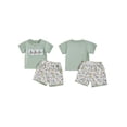 thumbnail image 2 of Toddler Baby Boys Summer Outfits 6 12 18 24 Months 2T 3T 4T Duck Embroidered Short Sleeve T-Shirts Elastic Waist Shorts 2Pcs Clothes Set, 2 of 9