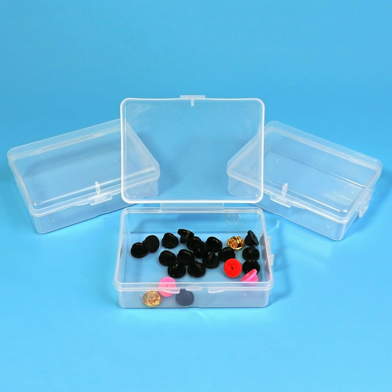 24 Pack 3.5x2.6x1.1 inches Small Clear Plastic Box Storage Containers  Hinged Lid Rectangular PP