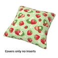 thumbnail image 3 of Throw Pillow Covers, Cute Strawberry Flowers Soft Square Pillow Cases with Invisible Zipper for Couch Bed Sofa, Farmhouse Fall Home Decor 18"x18", 3 of 7