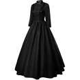 thumbnail image 3 of NMMUED Robe Médiévale pour Femmes Robes d'Halloween pour Femmes Costume Victorien Femmes Robe Victorienne pour Femmes Robes Maxi Costume Renaissance Femmes Costume Médiéval Femmes Noir TG, 3 of 5