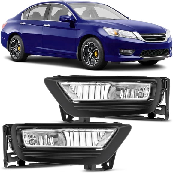 Nilight Fog Lights Assembly Compatible with 2013 2014 2015 Honda Accord (4-door Sedan) w/H8 12V 25W Bulbs Clear Lens Driver and Passenger Side