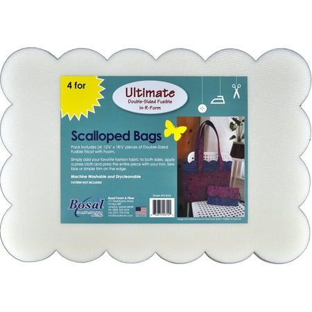 UPC: 0834875493144 | Bosal In-R-Foam Ultimate Double-Sided Fusible Foam 4/Pkg-Scalloped 12.5 X18.25