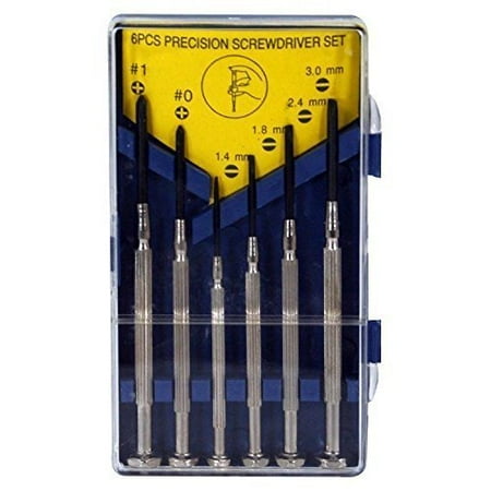 Phillips Insert Bit Drywall Screwdrivers 6pc Precision Screwdriver Set Micro Jewelers Mini Watchmakers Phillips Slotted by Screwdriver Bits ()