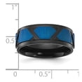 thumbnail image 4 of Diamond2Deal Stainless Steel Brushed and Polished Black and Blue IP-plated 8mm Men's Band Size 9, 4 of 6