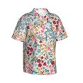 thumbnail image 2 of Uemuo Trendy Floral Design Printed Regular Fit Short Sleeve Casual Hawaiian Shirt for Men,Aloha shirt,Tropical shirt,Floral print shirt,Vacation Beach shirt-X-Large, 2 of 9