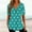 Green, variant on Sakmal Quarter Zip Tee Polka Dot Tunic Short Sleeve V-Neck Shirts Tops for Women Trendy