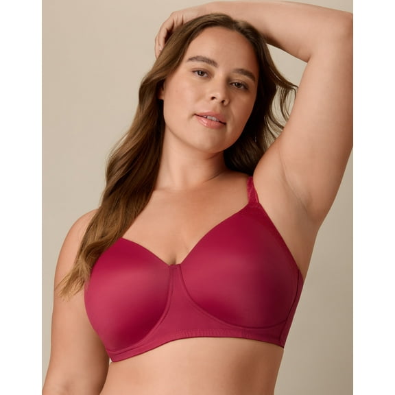 Playtex Full-Coverage Wireless T-Shirt Bra, Moisture-Wicking Digital Rose 42C Women's