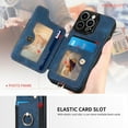 thumbnail image 5 of for iPhone 14 Pro Case Card Holder Wallet,Ring Holder Stand,RFID-Blocking,Wrist Strap,Camera Protector,Leather Shockproof Protective  14 Pro Phone Flip Cases Cover 2023 (Blue), 5 of 14