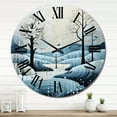 thumbnail image 2 of Designart "Blue White Modern Scandinavian Charm I" Landscapes Oversized Wall Clock, 2 of 5