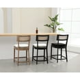 thumbnail image 5 of Dayalane Rattan Back Counter Height Bar Stools, Light Brown Wood + White Sherpa (Set of 2), 5 of 10