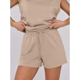 thumbnail image 5 of SHIBEVER 2 Piece Sets for Women Summer Casual Sleeveless Top and Shorts Set Women Lounge Set Outfits Women Tops 2pcs Set Khahi XXL, 5 of 9