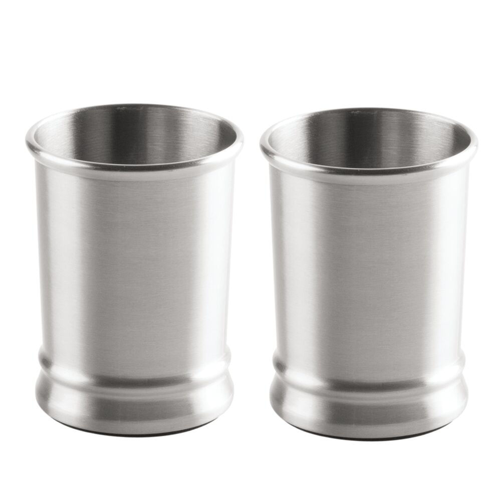mDesign Metal Tumbler Rinsing Cup, for Bathroom Vanity, 2 Pack