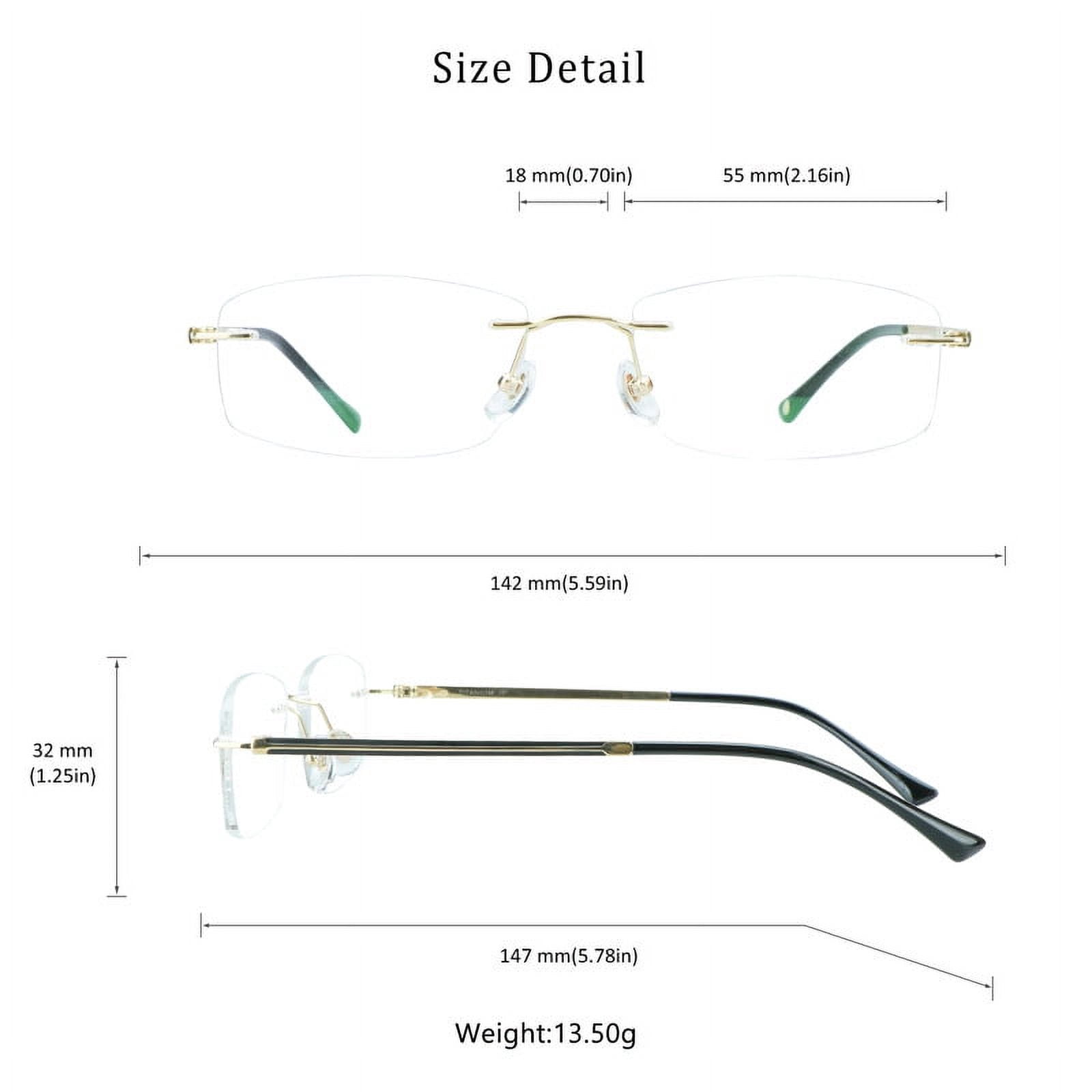 LifeArt Pure Titanium Frame Glasses/Blue Light Blocking Reading Glasses, Reduce Eyestrain, Stylish for Men and Women(Gold,+2.50 Magnification)