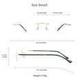 thumbnail image 3 of VisionGlobal Pure Titanium Frame for men/women Blue Light Blocking,Hand-set Diamond Fashion Glasses (Golden Clear, 3.00 Magnification), 3 of 5