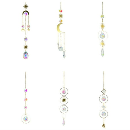 

Crystal Windchime Ornament Exquisite Star Moon Pendant Personalized Sun Catcher for Home Window Porch New (事业1部-销售8部 why_de)