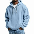 thumbnail image 2 of S-5X Plus Size Waffleknit Hoodies for Men Big & Tall Sweatshirts with Zipper and Front Pocket Pullover Long Sleeve Solid Color Workout Hoodie Tops, 2 of 8
