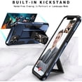 thumbnail image 3 of Military Grade Drop iPhone 11 Pro Case with Tempered Glass Screen Protector Shockproof with Kickstand Stand Built-in Magnetic Car Mount Protective Case for iPhone 11 Pro Phone Case (Blue), 3 of 10