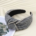 thumbnail image 6 of Unique Bargains 1 Pc Tie Stripes Headbands for Women Black, 6 of 6